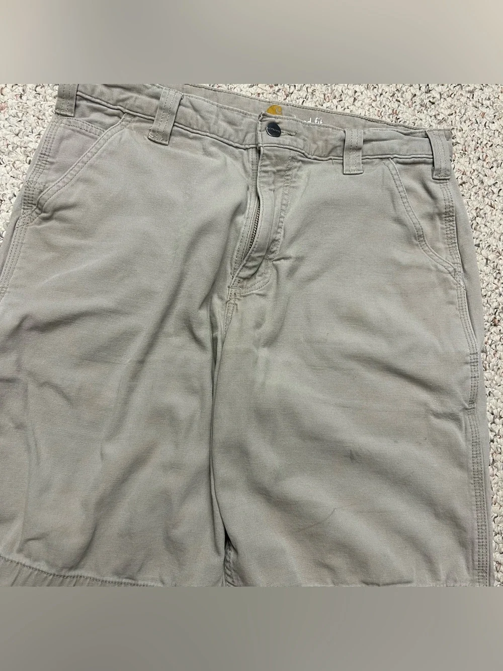 Carhartt Rugged Flex Relaxed Fit Shorts Beige Men's 34 Utility Pocket 102514-232